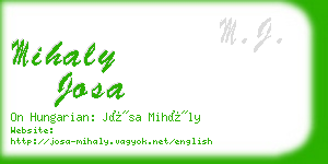 mihaly josa business card